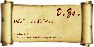 Dér Zsófia névjegykártya