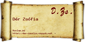 Dér Zsófia névjegykártya