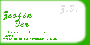 zsofia der business card