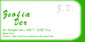 zsofia der business card
